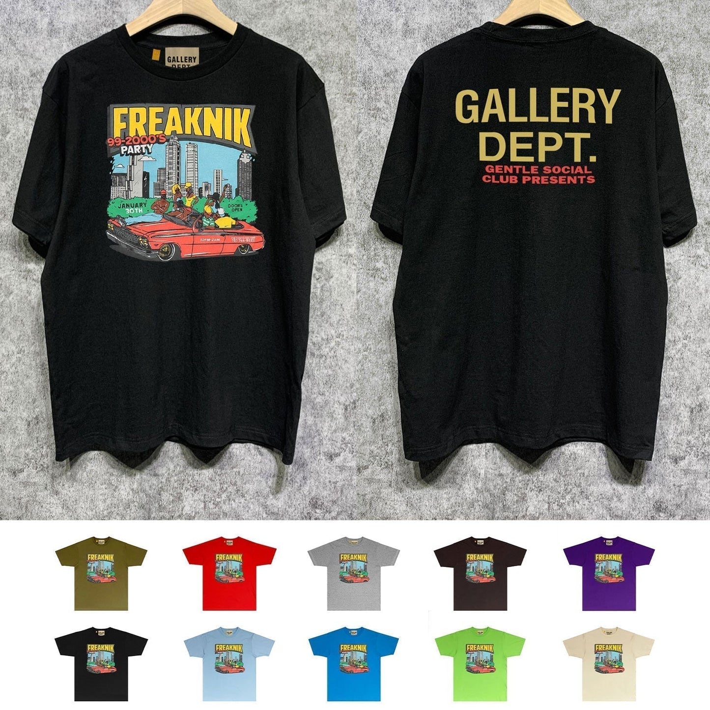 Gallery Dept T Shirt Retro Printed Loose Short-Sleeved Shirt
